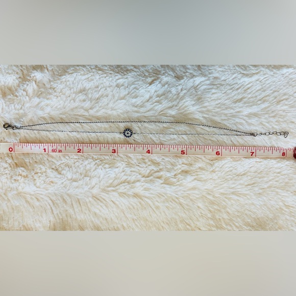 Evil Eye Silver Double Chain Anklet - Picture 2 of 3